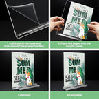 Acrylic Sign Holder 4x6, 24 Pack Clear Table Menu Vertical Clear Table Double Sided Flyer Display, Plastic Flyer Display Stand,Paper photo Plastic Sign Frame Suitable for Restaurants Office Store Show