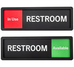 Restroom Sign – In Use/Available Slide Switch Sign ，Premium Durable Acrylic Material, Super Strong Self-Adhesive, Quick Installation, Suitable For Your Home And Business (9×3 Inches, Black)