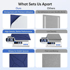 UNECHO 12 Pack 12" X 12" X 0.4" Acoustic Panels for Wall Sound Absorbing, P-Stripes Square Self-Adhesive Sound Panels, High Density Suitable for Multiple Scenarios(Sapphire Blue)
