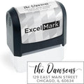 ExcelMark Address Stamp - Custom Return Address Stamp with Elegant Designs, Vibrant Colors & Patterns – Perfect for Mail, Invitations & Gifts (Black Mount, Signature Script)