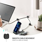 24 Pack Magnetic Cable Clip Organizer Cord Holder, Picozon Adhesive Cable Management, Wire Phone USB Charger Cable Holder, Keeper Organizer for Office Home Desktop Table - Black