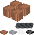 Furniture Risers, 4 Pack Bed Risers with Non-Slip Grip and Heavy Duty Support, 1 Inch 2 Inch 3 Inch 4 Inch Height Lift for Couch, Sofa, Table, Desk, Chair, Refrigerator - Brown, 1+1+1 Inch