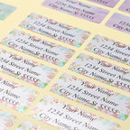 AWUSA Return Address Labels - Personalized Labels, Custom Colorful Patterns, Can Be Used for Box, Paper, Plastic, Glass, Metal (2.6x1 Inch, Set of 220, Matte Silver) 2.6''x1''