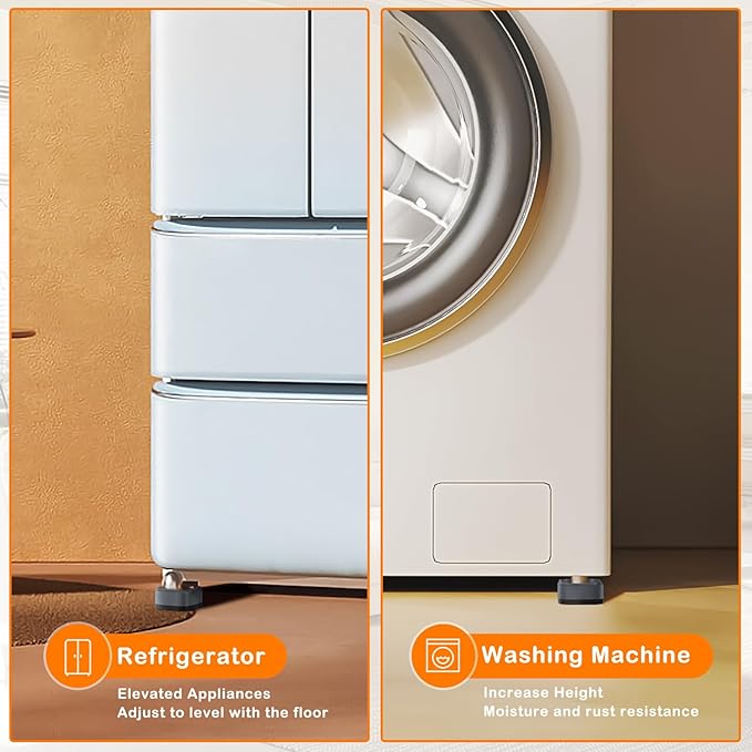 shouwuhho 8 Pack Furniture Risers Adjustable Bed Risers Heavy Duty Lifts Height 1", Square Stackable Bed Risers 1, 2 or 3 Inch for Desk Leg Table Couch Sofa Chair Bed Frame Legs Dorm, Gray