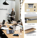 JEHUJD Conference Table,55.1''Folding Conference Room Table for 4-12 People,Mobile Flip Top MeetingTraining Table with Different Coulor and Styles for Offices, Classrooms,Meeting Room (2, 61''G)