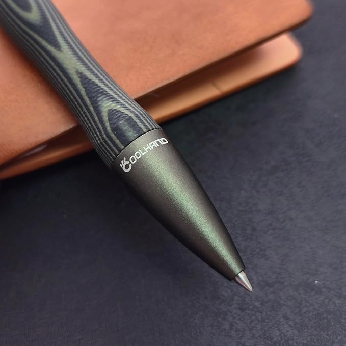 Cool Hand 5.7'' Bolt Action Pens, EDC Ballpoint Ink Refillable, Stylus for Touch Screen, G10 Body w/Pocket Clip, Ergonomic Grip, with a Free Refill, 5375-G