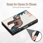 BWEGRHE Slim Credit Card Holder, Sloth RFID Blocking Metal Wallet for Men & Women, Aluminum Minimalist Hard Case Pocket-Sized Business Cards Organizer (Fits Up to 10 Cards)