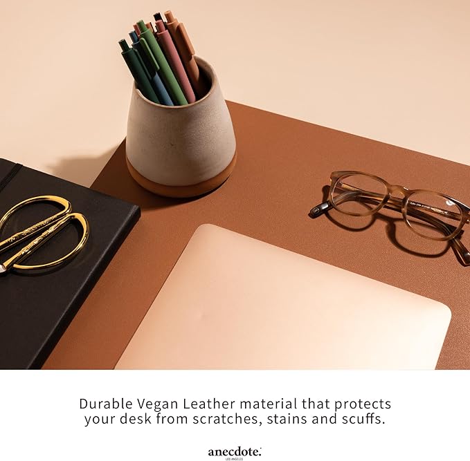 ANECDOTE Vegan Leather Desk Pad - 31.5"x17" Desk Mat for Your Office. This Quality Large Mouse Pad has Chic Elegance, Professional Look & Satisfying Touch - The Perfect Leather Mouse Pad for You!
