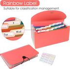2 Pack 13 Pockets A6 Mini Coupon Organizer Wallet, Expandable Accordion File Organizer for Storage Receipt Cards Coupons Tickets - Pink