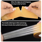 KAIYUER 3 Pack Double Sided Tape Heavy Duty,High Stickness Clear Tape for Making DIY Crafts, Paste Photo, Rug Fixed, Floor,Wall Decor,Office Decor,No Glue Residue,0.39in x 66FT,