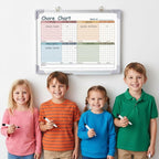 Lincia Magnetic Dry Erase Chore Chart Board for Multi-Person Households 24"x18" Double Side Family 2 in 1 Combo Chore Board for Wall Aluminum Frame 8 Markers 1 Eraser(Double Style)