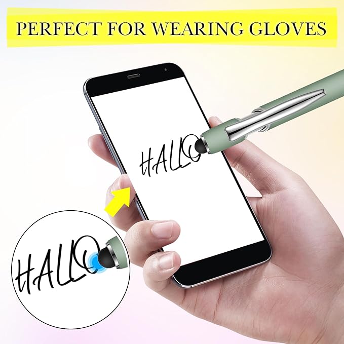 Zonon 38 Pieces Rubberized Ballpoint Pen with Stylus Tip Stylish Metal Pen Capacitive Styli with Soft Rubberized Grip, Black Ink for Most Devices(Chic Colors)