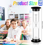 48 Pcs Back to School 5 Minute Sand Timer Bulk Colored Plastic Mini Multicolor Hourglass Stand Timer for Classroom Teacher School Home Office Time Management