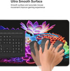 Gaming Mouse Pad,Large Mouse Pads for Desk,Non-Slip Rubber Base Extended Mousepad,XXL Keyboard Mouse Mat,Stitched Edges Computer Keyboard Desk Pad,35.4x15.8inch,Colorful Succulents