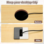 PATIKIL 2.8inch Desk Grommet, 6Pcs Cable Grommet Wire Management Cable Hole Cover Cord Organizer for Office Home Table Countertop, Black/Red Black/White Black/Silver