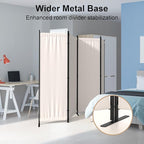 Kecreque Room Divider 4 Panel Partition Room Dividers & Folding Privacy Screens w/ 3 Metal Feet,88" W Portable Wall Doubles as a Dressing Screen Wall Divider for Office Bedroom Children's Room,White