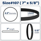 LotFancy Large Rubber Bands, 30Pcs Size #107 Big Wide Elastic Bands, Heavy Duty Black Long Rubber Bands for Office Supplies