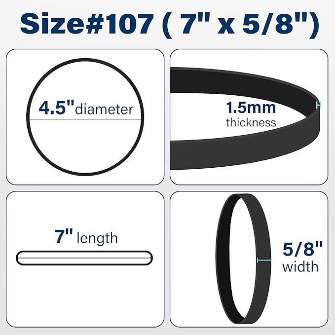 LotFancy Large Rubber Bands, 30Pcs Size #107 Big Wide Elastic Bands, Heavy Duty Black Long Rubber Bands for Office Supplies