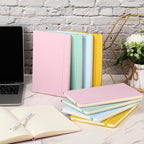 Honoson 20 Pack Lined Journal Notebooks A5 Hardcover Executive Notebook 5.5" x 8.3" PU Leather Wide Ruled Journals Bulk with Elastic Band for Home Business Office School Supplies(4 Pastel Colors)