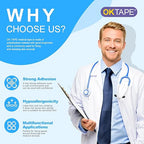 OK TAPE OKPore Transparent Medical Tape (Pack of 6) - First Aid Surgical Tape Hypoallergenic and Breathable for Wound Dressing Care, Latex Free, 2in x 10yds