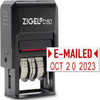 ZIGEL D50 Date Stamp with E-MAILED - Self Inking Date Stamp - Red