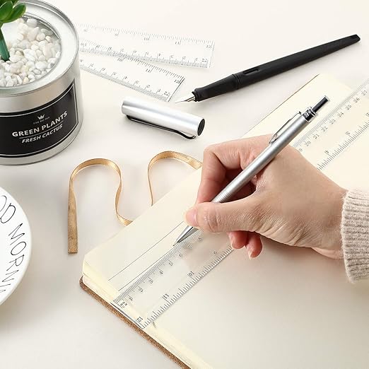 Eboot 50 Pack 12 Inch Rulers Bulk Clear Plastic Ruler Measuring Tool for Kids Student School Office