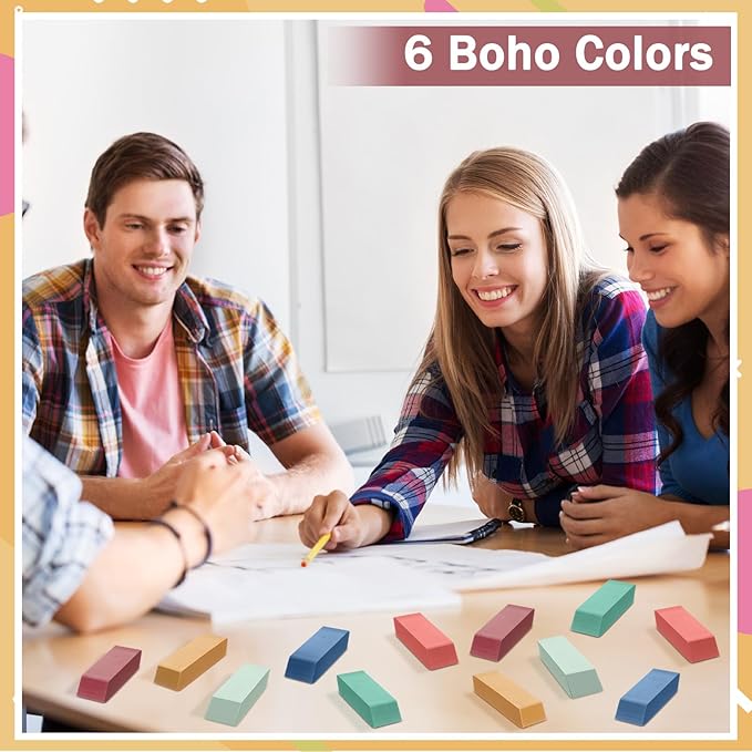 150 Pcs Boho Classroom Decor Erasers Bulk Colorful Pencils Erasers for Students Artists Drawing Writing for School College Classroom Home Office Supplies