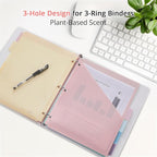 6-Tab Letter Size Dividers for 3 Ring Binder, Wheat Straw Binder Dividers with One Pocket, 6 Pastel Colors, Perfect for School, Office Supplies (1)