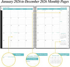 2026 Planner - Planner 2026 from January 2026 to December 2026 with 12 Monthly Tabs, Flexible Cover, Inner Pocket, 8.5" x 11", Black