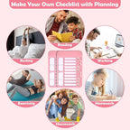 2Pcs Chore Chart for Kids to Do List Checklist Board Detachable Message Slider Schedule Planning Boards with 30Pcs Blank Checklist 4Pcs Cardstock for Habit Tracker or Daily and Weekly Planner