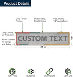 Custom Sign, Custom Street Sign, 11 Font Colors, 13 Font Styles, 4 Hole Options, 22 Sizes, 6x24 Inches, Rust Free DiBound, Fade Resistant, Made in USA by My Sign Center (Fauxsaic 2)