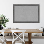 Amanti Art Grey Framed Magnetic Board 27x39 Large Vision Board for use with Magnets, 100% Metal Sheet to Display Items as Office Decor or for Home Organization in mudroom, Kitchen or Kids Room