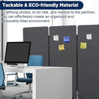 Sound Proof Dividers w/Wheels, Portable Office Wall Divider for Room Partition, Soundproof Room Divider Privacy Panel Partition Cubicle Wall Temporary Wall for Office (Dark, 3 Panel)
