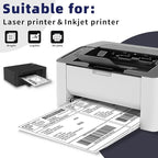 POLYSELLS Self Adhesive Address Shipping Labels, White Sticker FBA Labels (100 Sheets, 8.5" x 5.5" (2UP))