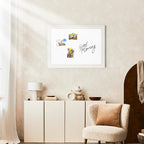 White Board for Wall, 24'' x 18'' Magnetic Dry Erase Board, Decorative Whiteboard with White Vintage Wooden Frame, Hanging Writing Board for Home Office School Dorm