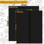 AKONEGE 4PCS Medium Trifold Poster Board 26" x 16" Black Tri Fold Presentation Boards, Corrugated Cardboard Picture/Project Display Boards for Event, Exhibition, Business, School Project, Science Fair