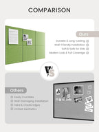Bumusty Large Cork Board 36"x24" Alternative - 6 Pack Felt Wall Tiles with 40 Safe Removable Adhesive Tabs, 30 Pushpins, Cork Boards for Walls Pin Board Bulletin Board Office Decor (Kelly Green)