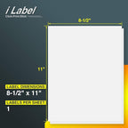 8.5" x 11" Full Sheet Label Sticker Paper for Laser & Inkjet Printers [150 Sheets,150 Labels]