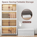 UAMFURI Extra Large Stackable Storage Bins with Lids & Wheels & Door, 660QT-165QT/41GAL*4Pack Foldable Collapsible Closet Organizers, Plastic Containers Drawers for Bedroom Dorm Garage