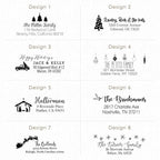 Address Stamp - Custom Stamps for Mailing I Create Personalized Name and Return Address I Up to 3 Lines of Text I Includes Color Options I Self Inking and Wooden Rubber Stamp Options (Holiday Designs)
