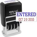 MaxMark Self-Inking Rubber Date Office Stamp with Entered Phrase Blue Ink & Date RED Ink (Max Dater II), 12-Year Band