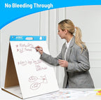 4-Pack Tabletop Sticky Easel Pad and Dry Erase Board 2 in 1, 20 x 23 inches, 20 Sheets/Pad, Portable Easel Stands for Teachers, Ideal for Training, Presentation, Meetings, Kids Doodling