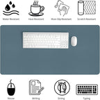 Bloss Light Blue Desk Mat 31.5x15.7, Desk Matt for Desktop, Waterproof Large Desk Mat, Computer Mat for Office/Home/Decor