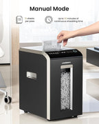 Locksworth 200-Sheet P-5 Micro-Cut Heavy-Duty Paper Shredder, 60-Min Continuous Run, 8.5-Gal Bin, Auto Jam-Proof, Home Office, High-Security