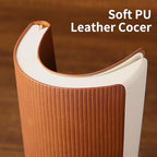 TSFPapier Lined Journal Notebook for Work College Ruled Note Book 7.2"x9.6" B5 PU Leather Daily Journaling 160 Pages for Women Men Writing Home School Supplies Business (Brown)