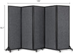 Strongbird Office Divider,Room Partition, Privacy Partition Separator,Portable Commercial Screen Dividers,Classroom School Dividers,10'6"W x 6'7"H,5 Panel,Grey