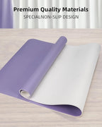 Leather Desk Pad Protector, Purple Desk pad, Office Desk Mat, Non-Slip PU Leather Desk Blotter, Laptop Desk Pad, Waterproof Desk Writing Pad for Office and Home (Light Purple, 31.5" x 15.7")