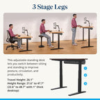 UPLIFTDESK V3 2-Leg White Laminate Wood Standing Desk – Adjustable Height, Advanced 1-Touch Memory Keypad, Under Desk Cable Management, Wire Grommets & Rocker Board (Black C-Frame, 72 x 30 inch)