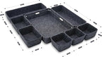 Welaxy Desk Drawer Organizer Tray, 8-Piece Shallow Felt Office Storage for Pens & Accessories (Charcoal)