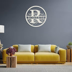 Personalized Last Name Sign, Personalized Monogram Wall Decor Personalized Metal Sign Custom Last Name Sign, Custom Metal Signs Personalized Home Decor Established Split Letter Name Monogram Signs